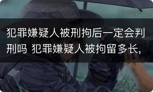 犯罪嫌疑人被刑拘后一定会判刑吗 犯罪嫌疑人被拘留多长,,才能判刑