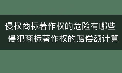 侵权商标著作权的危险有哪些 侵犯商标著作权的赔偿额计算