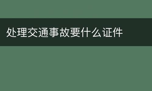 处理交通事故要什么证件