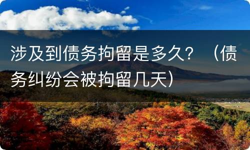 涉及到债务拘留是多久？（债务纠纷会被拘留几天）