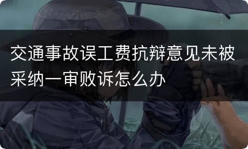 交通事故误工费抗辩意见未被采纳一审败诉怎么办