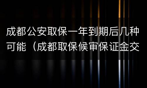 成都公安取保一年到期后几种可能（成都取保候审保证金交多少）