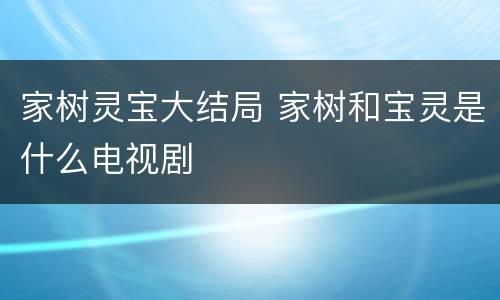 家树灵宝大结局 家树和宝灵是什么电视剧