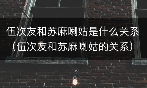 伍次友和苏麻喇姑是什么关系（伍次友和苏麻喇姑的关系）