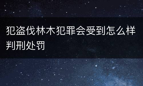 犯盗伐林木犯罪会受到怎么样判刑处罚