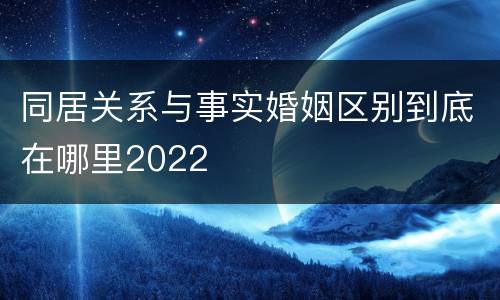 同居关系与事实婚姻区别到底在哪里2022