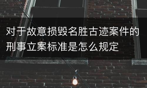 对于故意损毁名胜古迹案件的刑事立案标准是怎么规定