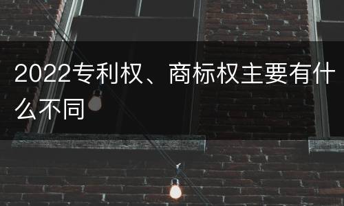 2022专利权、商标权主要有什么不同