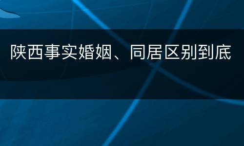 陕西事实婚姻、同居区别到底