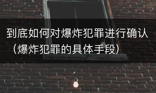 到底如何对爆炸犯罪进行确认（爆炸犯罪的具体手段）