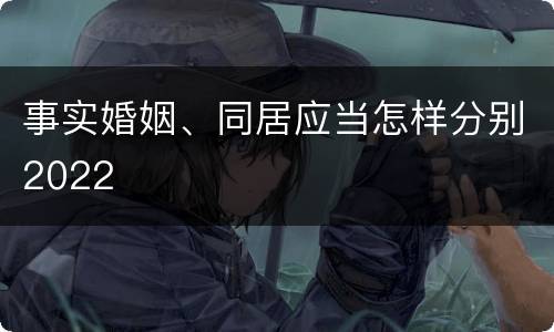 事实婚姻、同居应当怎样分别2022