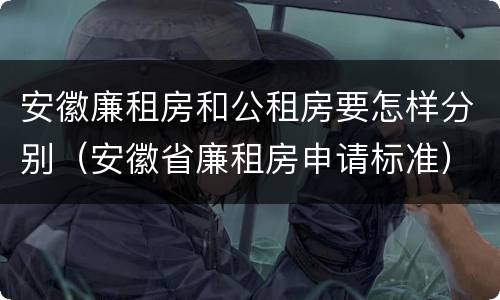 安徽廉租房和公租房要怎样分别（安徽省廉租房申请标准）