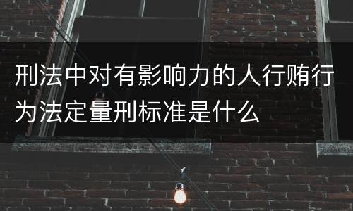 刑法中对有影响力的人行贿行为法定量刑标准是什么