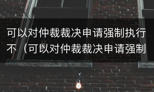 可以对仲裁裁决申请强制执行不（可以对仲裁裁决申请强制执行不执行吗）