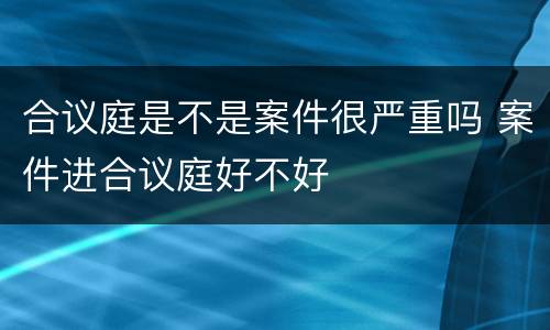 合议庭是不是案件很严重吗 案件进合议庭好不好