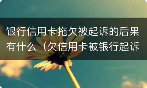 银行信用卡拖欠被起诉的后果有什么（欠信用卡被银行起诉会坐牢吗?）