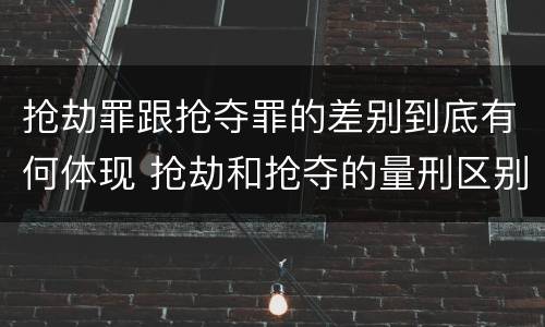 抢劫罪跟抢夺罪的差别到底有何体现 抢劫和抢夺的量刑区别