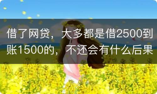 借了网贷，大多都是借2500到账1500的，不还会有什么后果