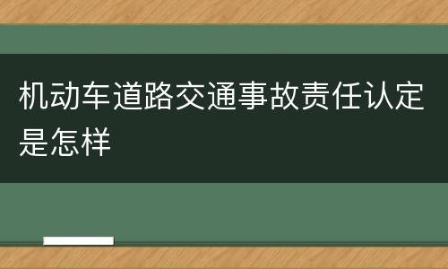 机动车道路交通事故责任认定是怎样