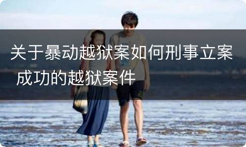 关于暴动越狱案如何刑事立案 成功的越狱案件