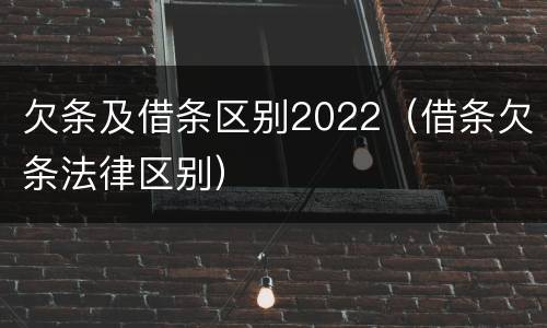 欠条及借条区别2022（借条欠条法律区别）