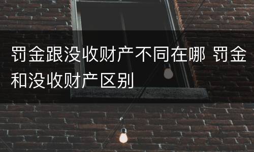 罚金跟没收财产不同在哪 罚金和没收财产区别