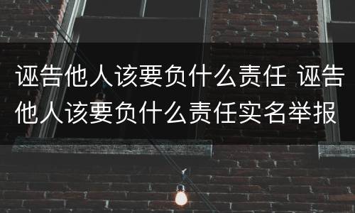 诬告他人该要负什么责任 诬告他人该要负什么责任实名举报不实