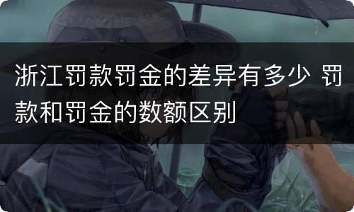 浙江罚款罚金的差异有多少 罚款和罚金的数额区别