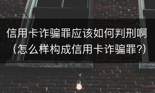 信用卡诈骗罪应该如何判刑啊（怎么样构成信用卡诈骗罪?）