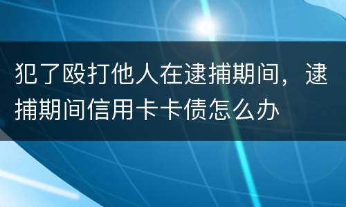 犯了殴打他人在逮捕期间，逮捕期间信用卡卡债怎么办