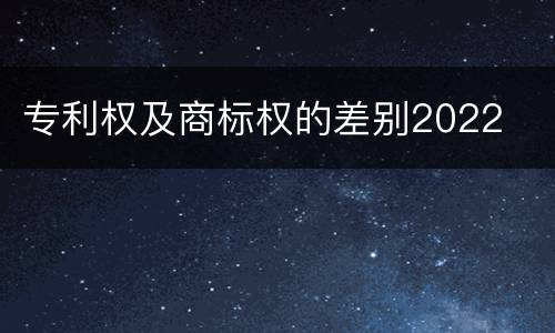 专利权及商标权的差别2022