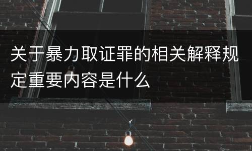 关于暴力取证罪的相关解释规定重要内容是什么