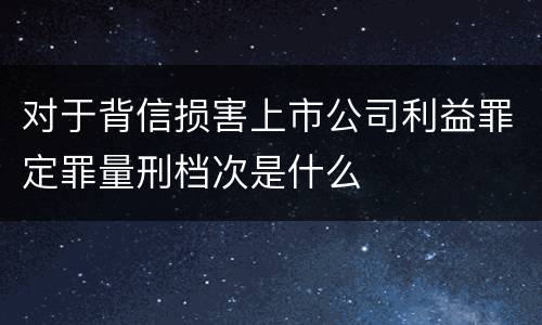 对于背信损害上市公司利益罪定罪量刑档次是什么