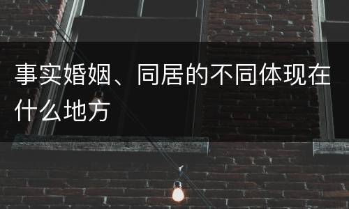 事实婚姻、同居的不同体现在什么地方