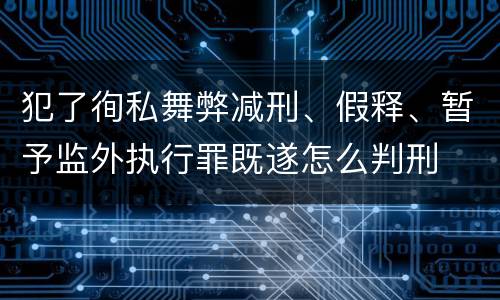 犯了徇私舞弊减刑、假释、暂予监外执行罪既遂怎么判刑