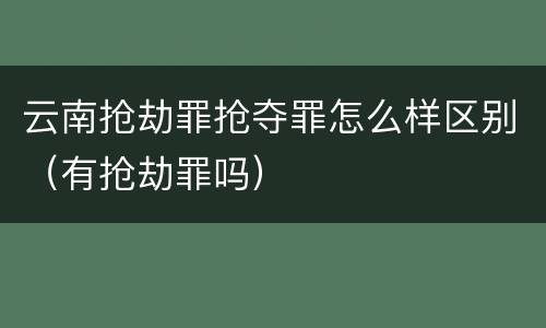 云南抢劫罪抢夺罪怎么样区别（有抢劫罪吗）