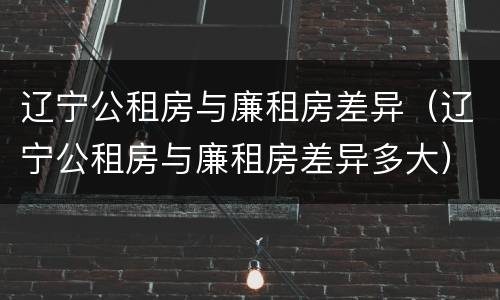 辽宁公租房与廉租房差异（辽宁公租房与廉租房差异多大）