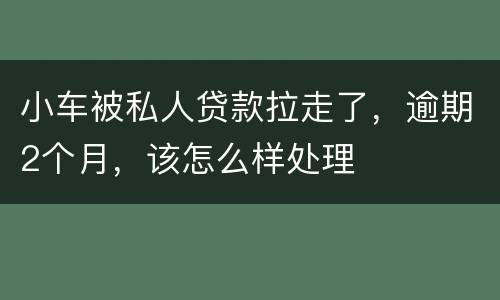 小车被私人贷款拉走了，逾期2个月，该怎么样处理