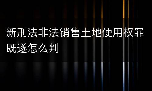 新刑法非法销售土地使用权罪既遂怎么判