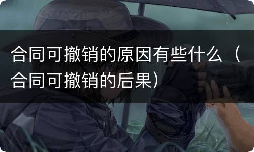 合同可撤销的原因有些什么（合同可撤销的后果）