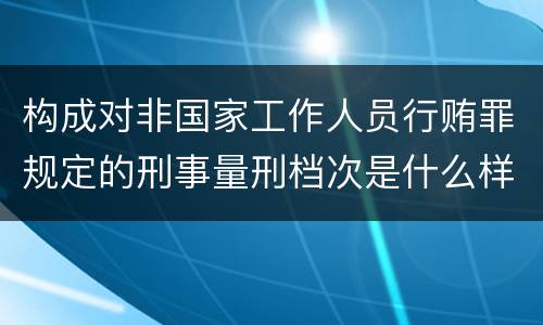 构成对非国家工作人员行贿罪规定的刑事量刑档次是什么样的