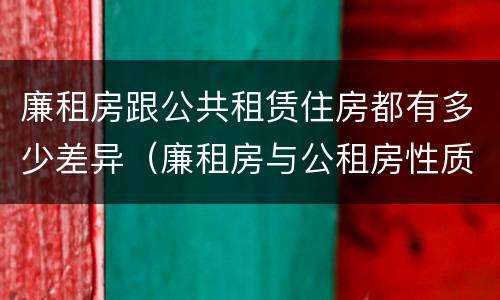 廉租房跟公共租赁住房都有多少差异（廉租房与公租房性质是一样的吗）