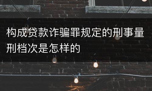 构成贷款诈骗罪规定的刑事量刑档次是怎样的