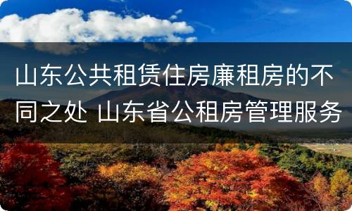 山东公共租赁住房廉租房的不同之处 山东省公租房管理服务导则(试行