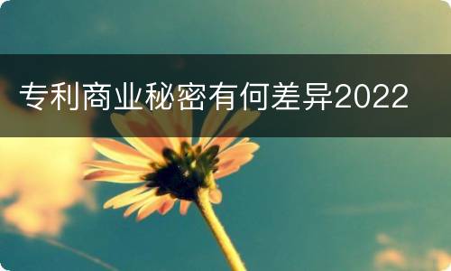 专利商业秘密有何差异2022