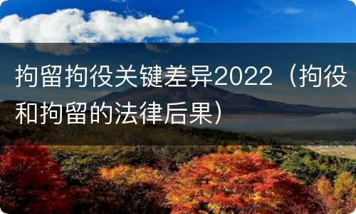 拘留拘役关键差异2022（拘役和拘留的法律后果）