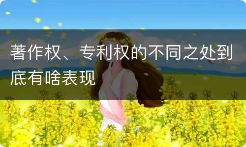 著作权、专利权的不同之处到底有啥表现