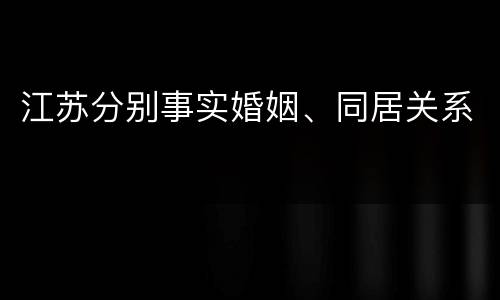 江苏分别事实婚姻、同居关系