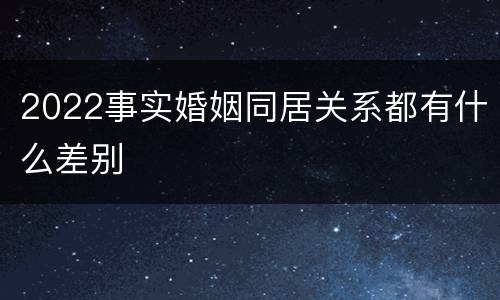 2022事实婚姻同居关系都有什么差别