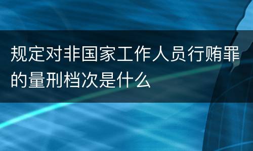 规定对非国家工作人员行贿罪的量刑档次是什么